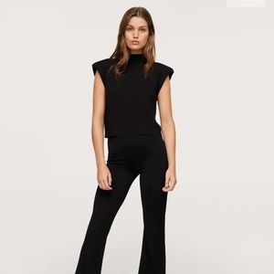 Mango shoulder pad black knit size XS